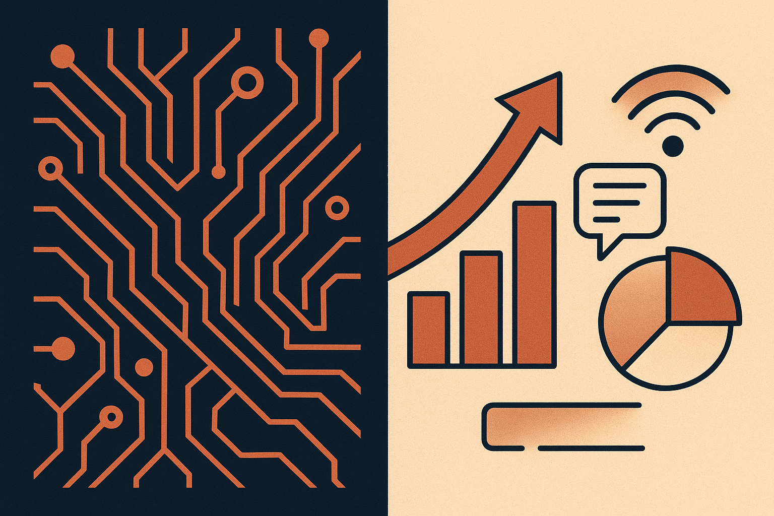 Abstract editorial illustration for: AI Marketing Automation: Beyond Rules to Agentic AI for B2B