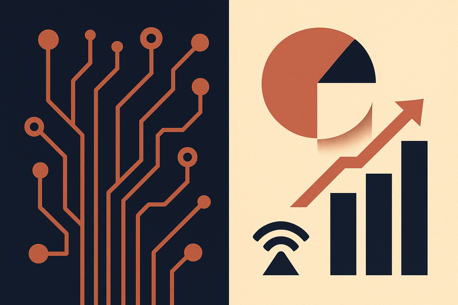Abstract editorial illustration for: Aurasell Agent Builder Empowers GTM Teams with No-Code AI Workflows