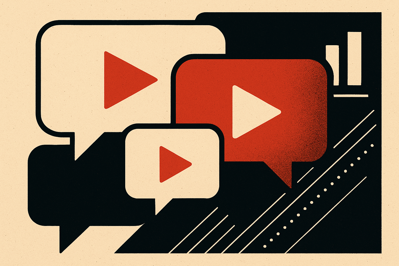 Abstract editorial illustration for: Faceless YouTube Channels See Rapid Growth with AI Algorithm Shifts