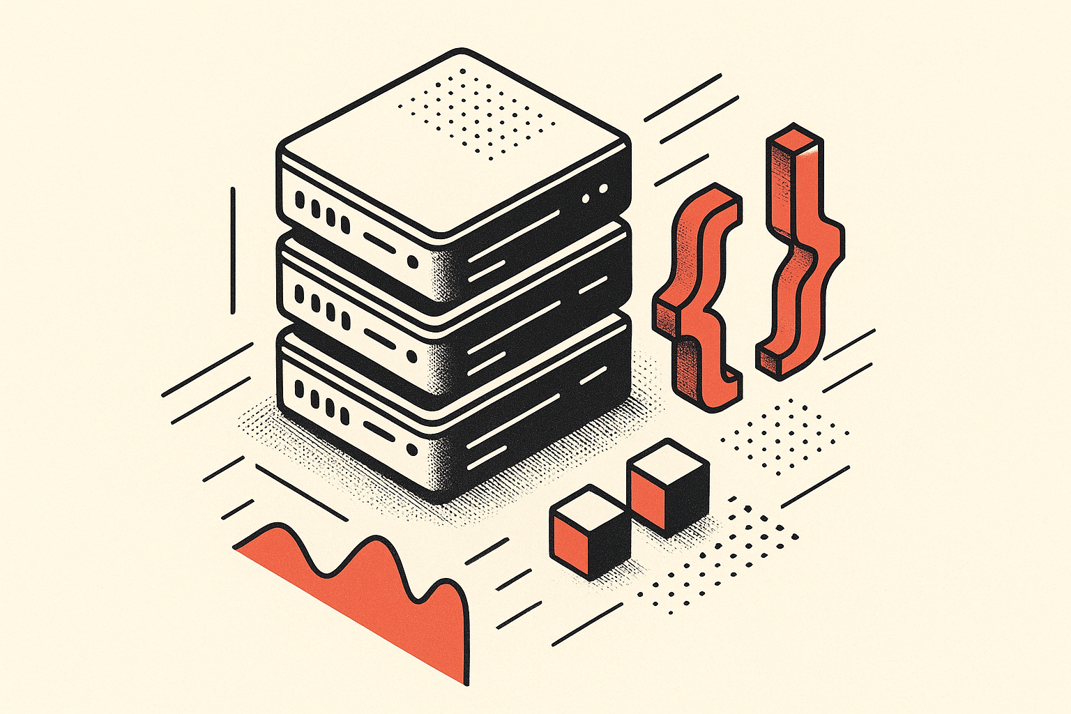 Abstract editorial illustration for: Gogo Declarative UI for Godot Engine: Week 2 Development Update