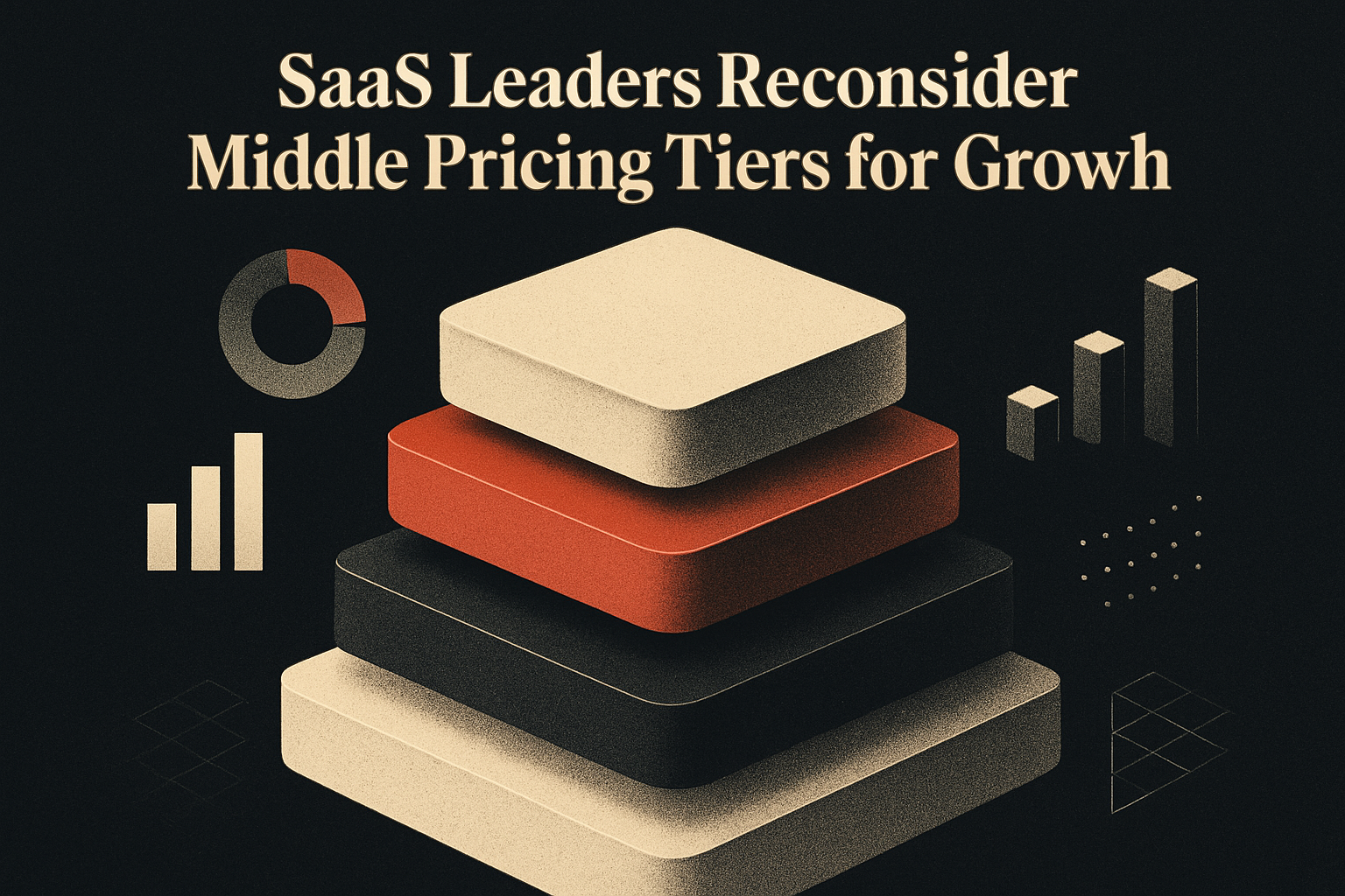 Abstract editorial illustration for: SaaS Leaders Reconsider Middle Pricing Tiers for Growth