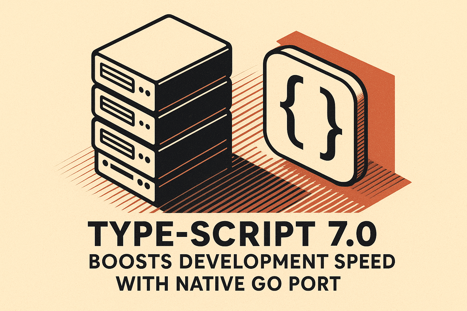 Abstract editorial illustration for: TypeScript 7.0 Boosts Development Speed with Native Go Port